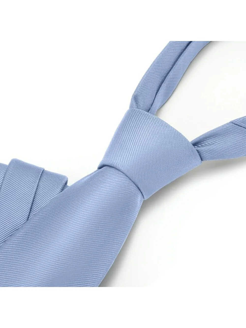 Men's Sky Blue Twill Diagonal Textured Silk Formal Necktie For Business Dress